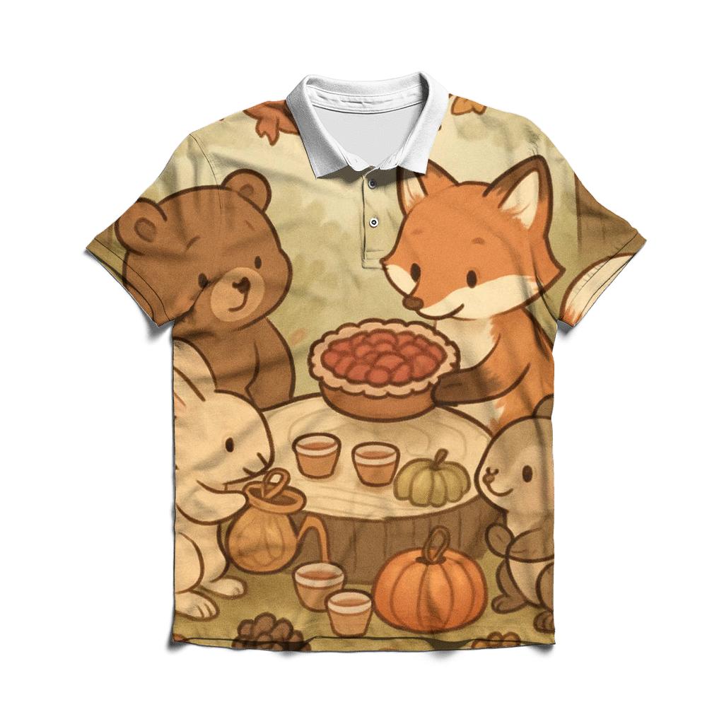 Woodland Harvest Banquet Circle premium cotton polo shirts