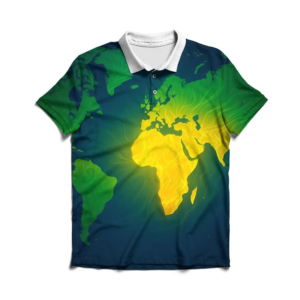 Map Gradient Brazil stylish collar polo tees
