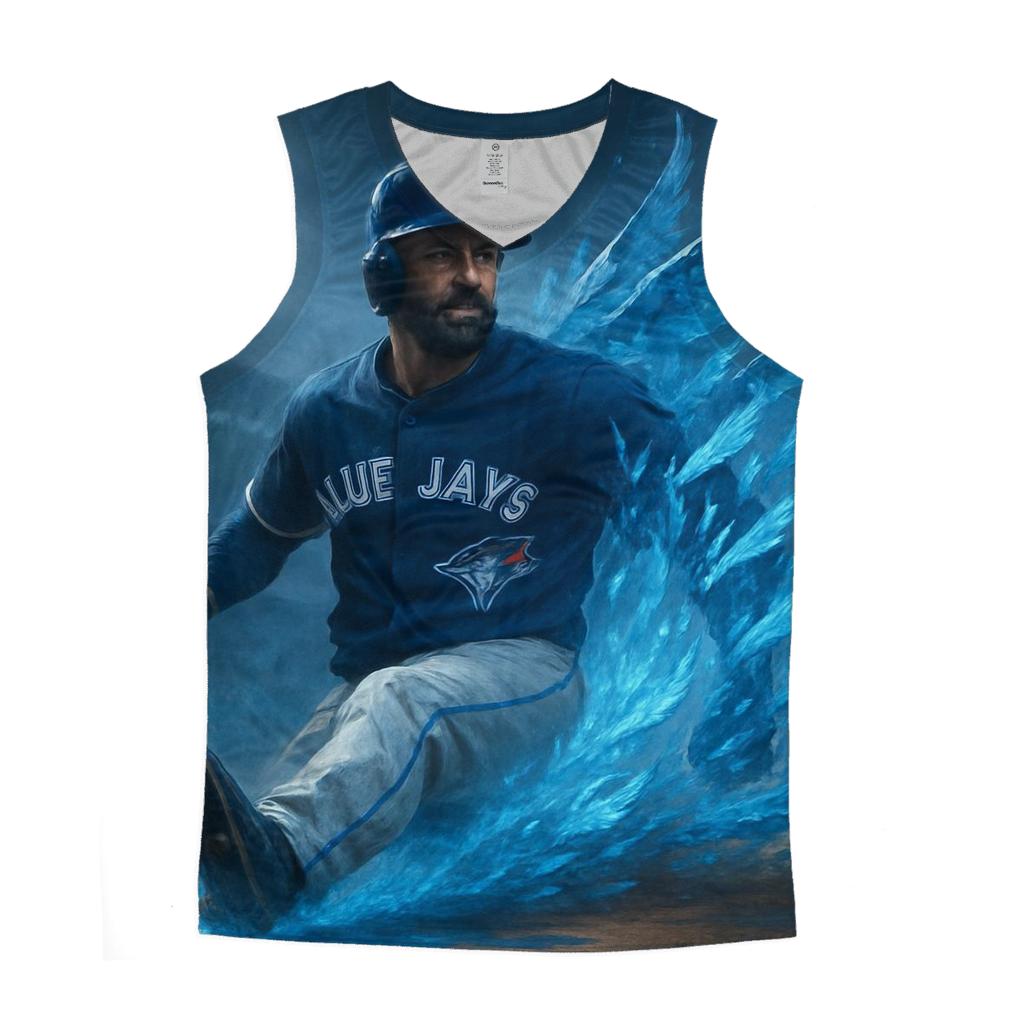 Icy Horizon Sprint With Blue Jays Energy sports performance tank tops
