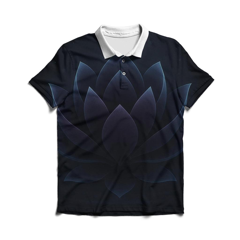 Midnight Ink Gradient Lotus Pulse personalized polo shirts