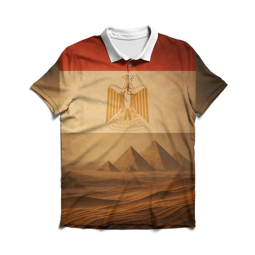 Double Exposure Pyramids Egypt classic pique polos