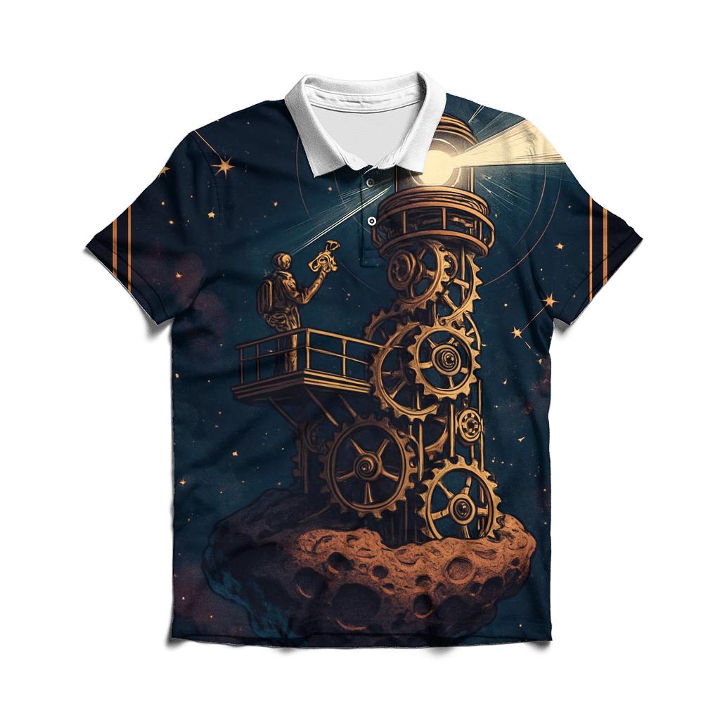 Clockwork Quasar Lighthouse personalized polo shirts