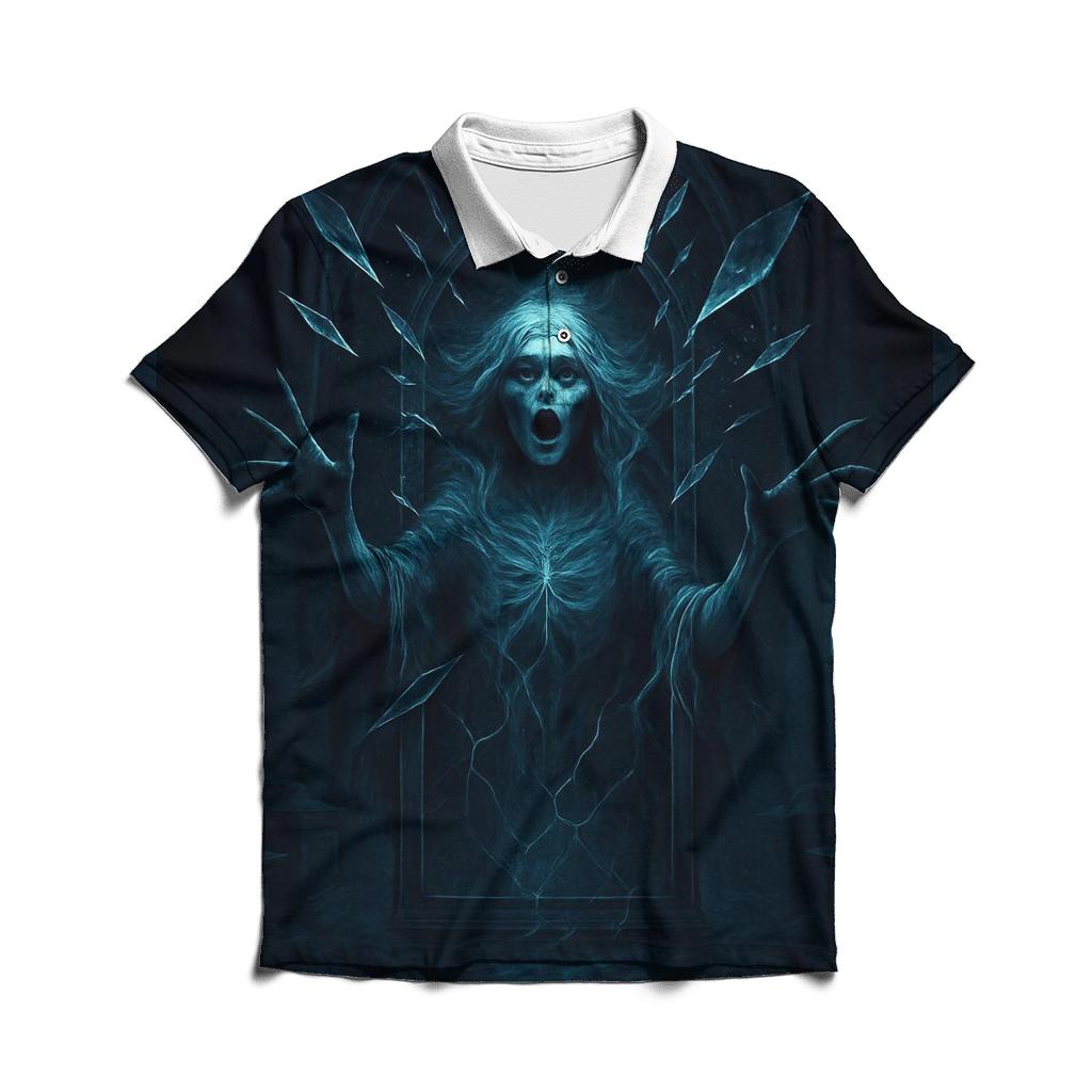 Moonlit Crypt Of The Mirror Banshee embroidered polo tops