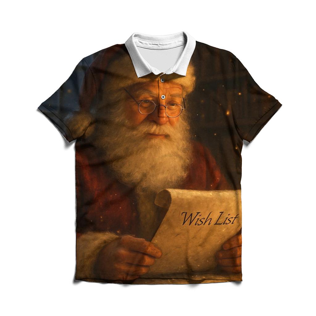 Midnight Library Santa casual sports polo shirts