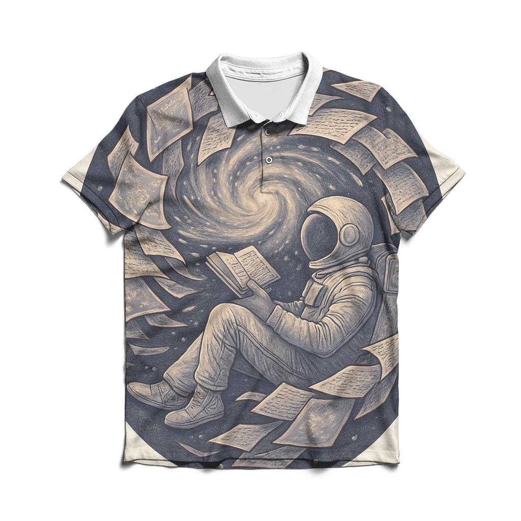 Subspace Library Of Floating Pages personalized polo shirts