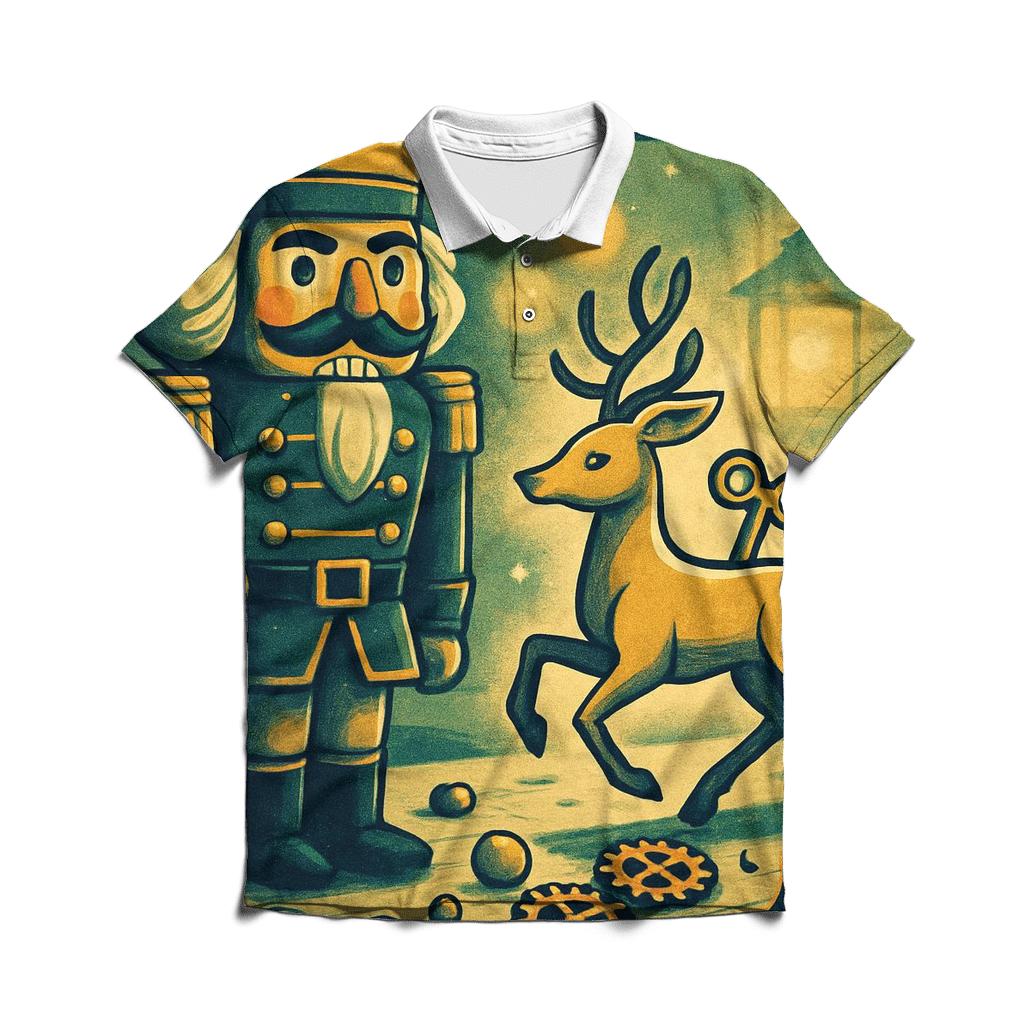 Nutcracker Toy Workshop With Clockwork Deer stylish collar polo tees