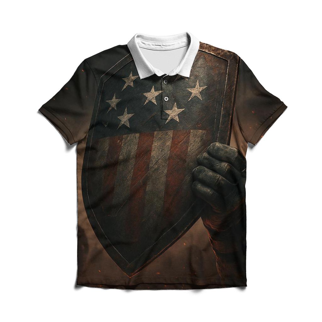 Iron Resolve And Ember Stars stylish collar polo tees