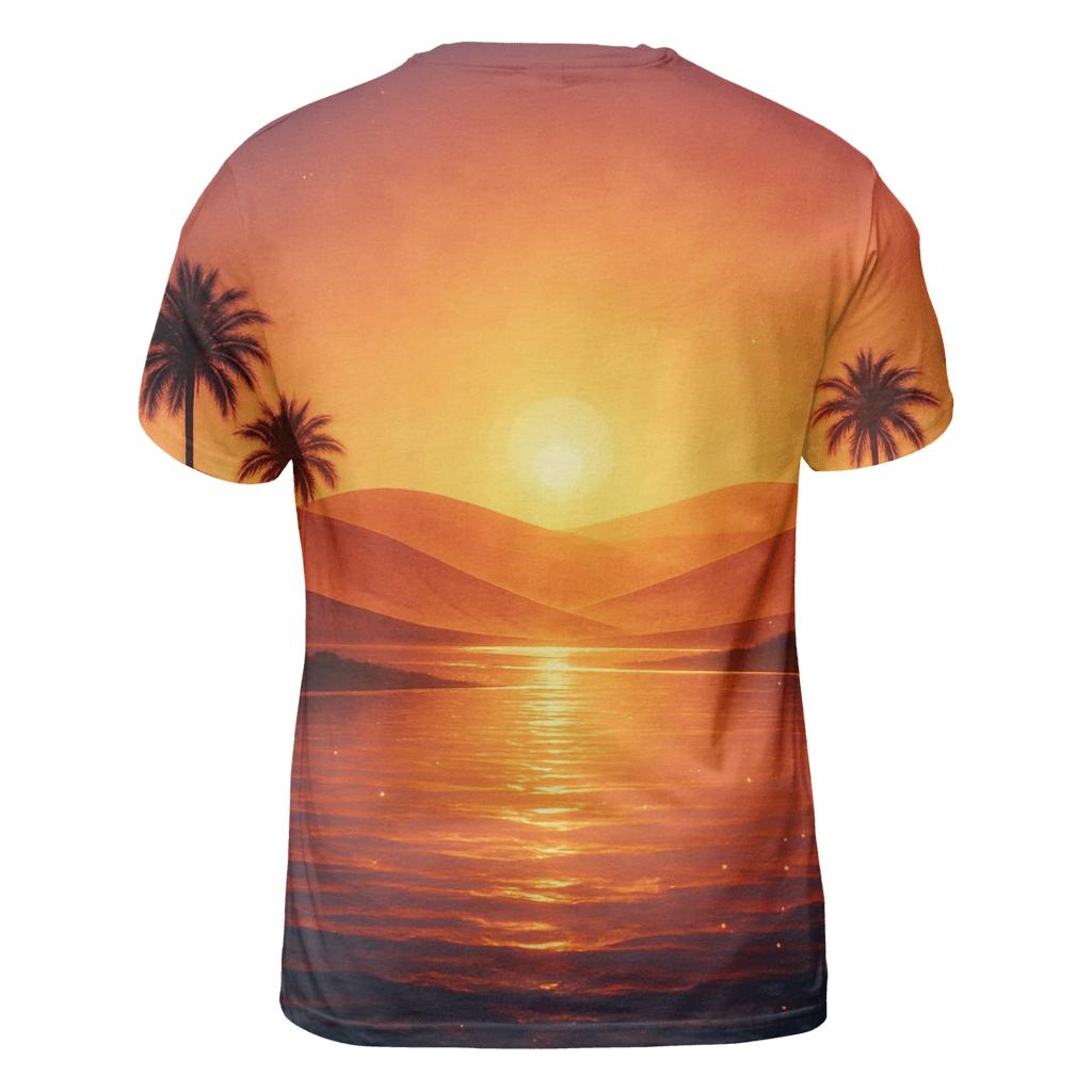 Mirage Lagoon Sundown artistic all-over print tops