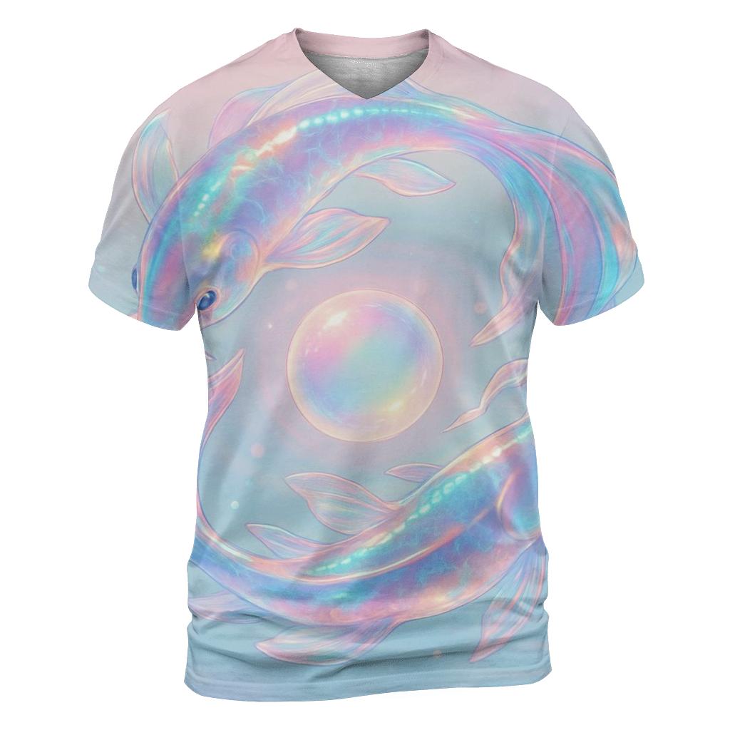 Aurora Glass Koi Spiral designer pattern shirts