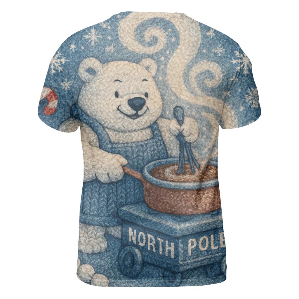 Polar Bear Barista At The North Pole Cocoa Cart vibrant all-over design tees