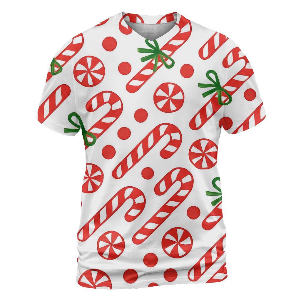 Candy Cane Diagonal Stripe Weave On White Background creative print fashion shirts