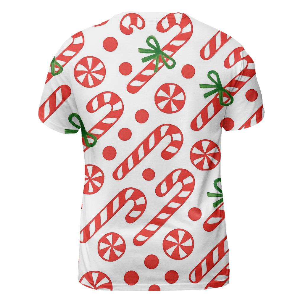 Candy Cane Diagonal Stripe Weave On White Background creative print fashion shirts