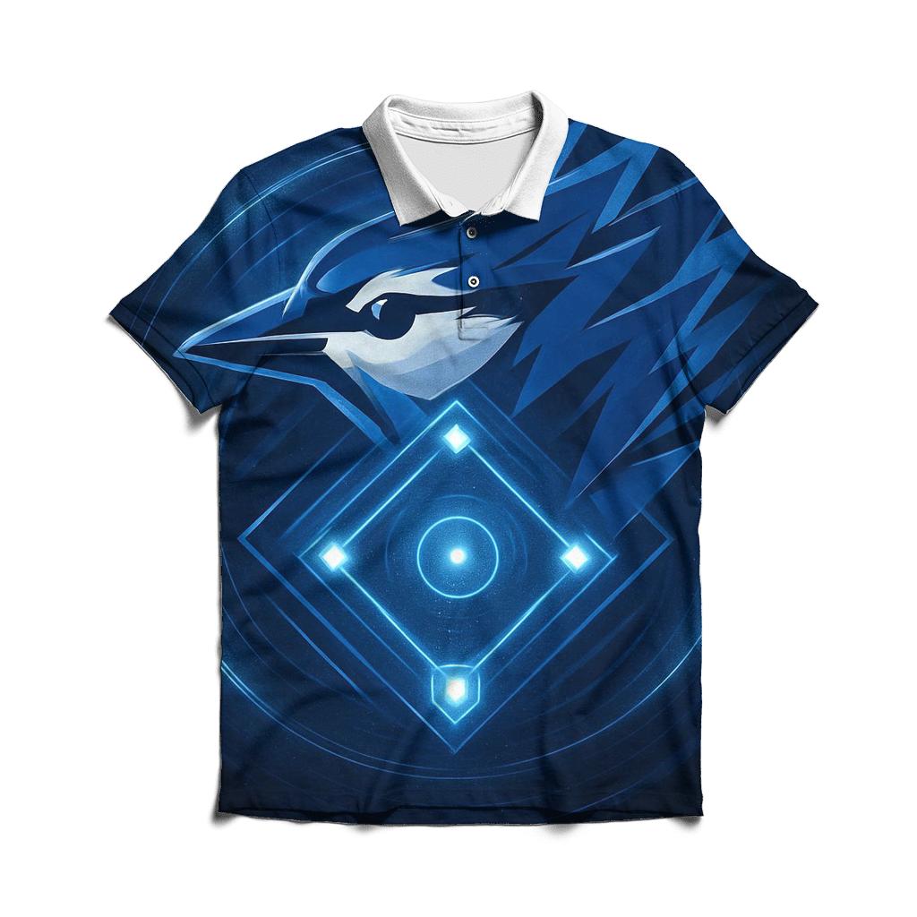 Diamond Pulse In Blue Jays Motion embroidered polo tops