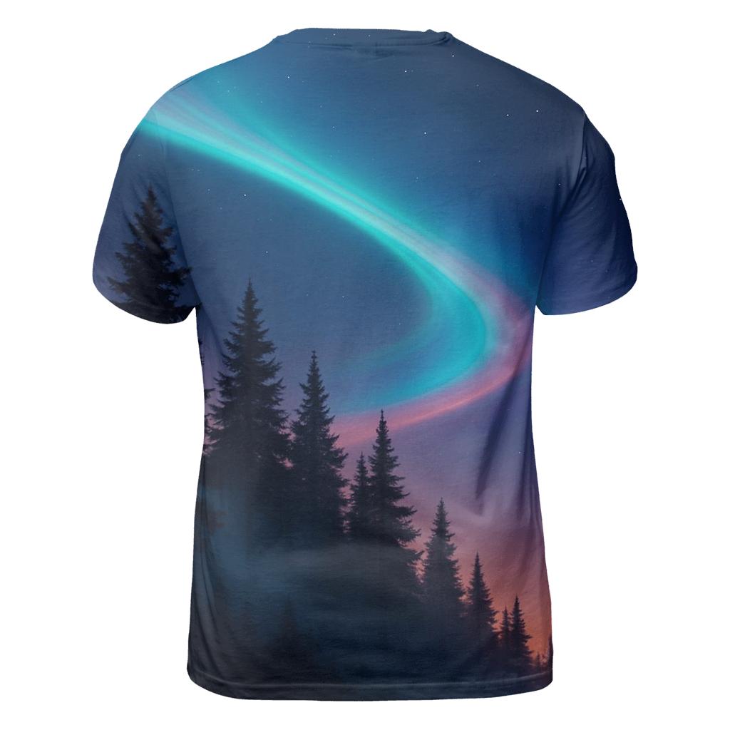 Aurora Dusk Over Pines creative print fashion shirts