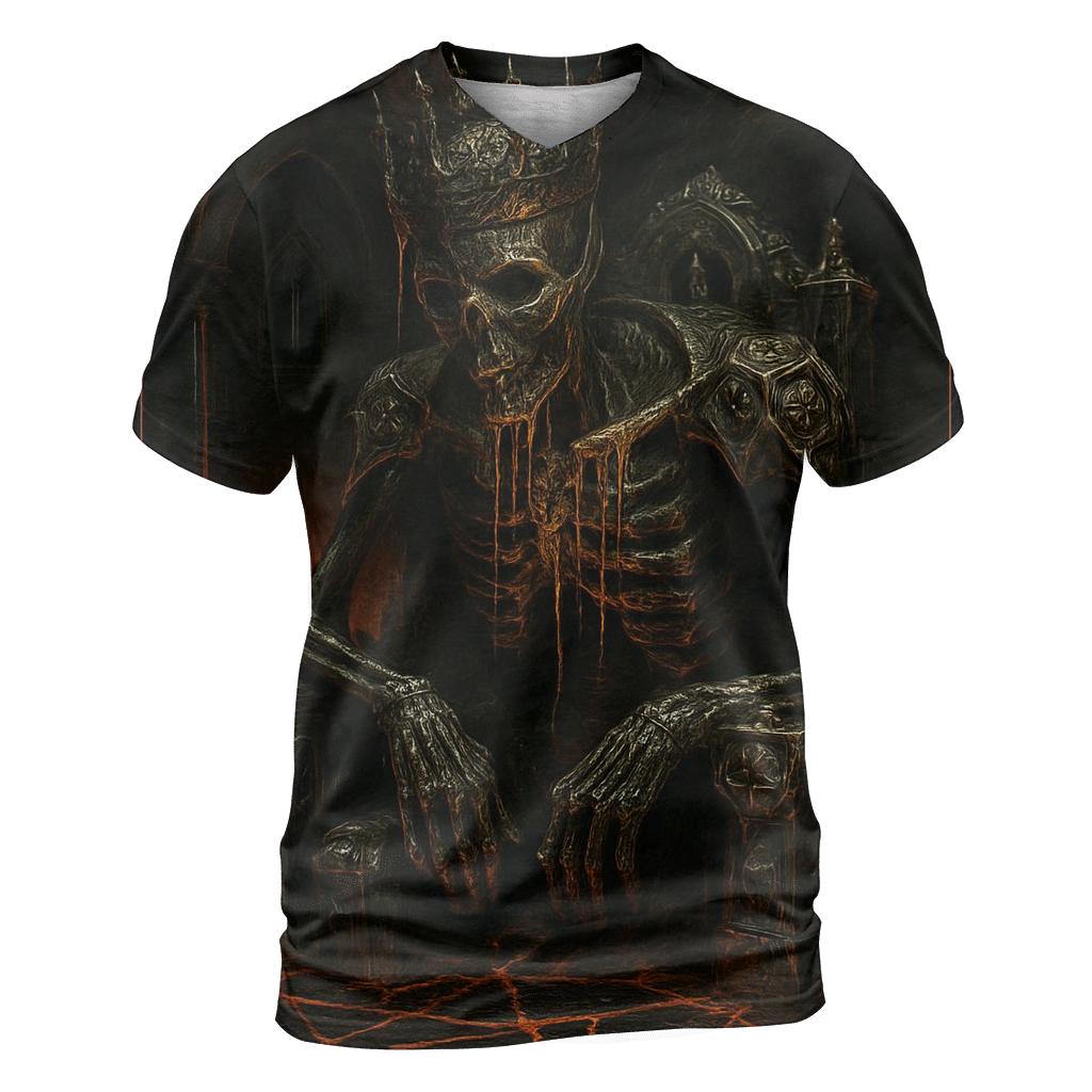 Throne Of The Molten Reliquary King vibrant all-over design tees