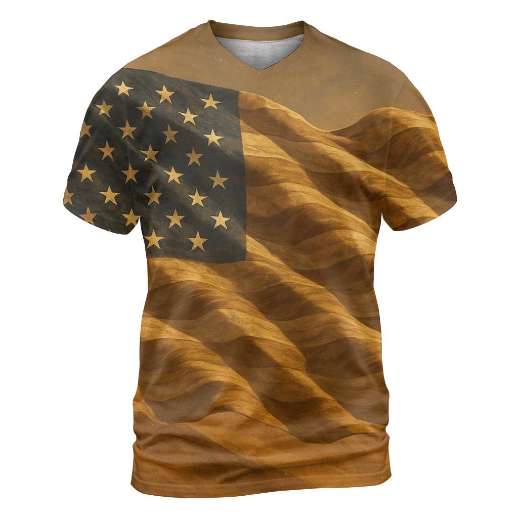 Desert Camo Flag Wave custom all-over print shirts