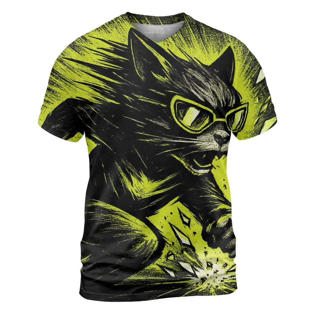 Shattered Glass Street Racer Cat custom all-over print shirts