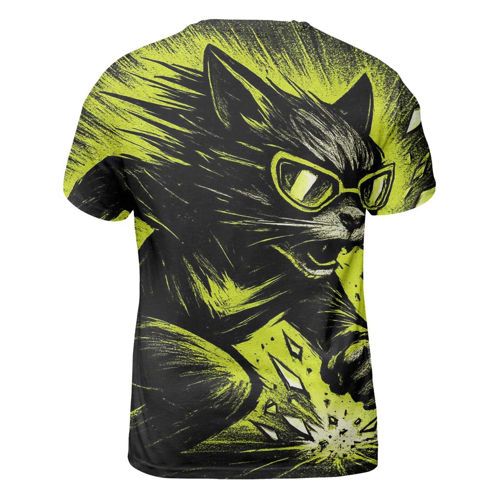 Shattered Glass Street Racer Cat custom all-over print shirts