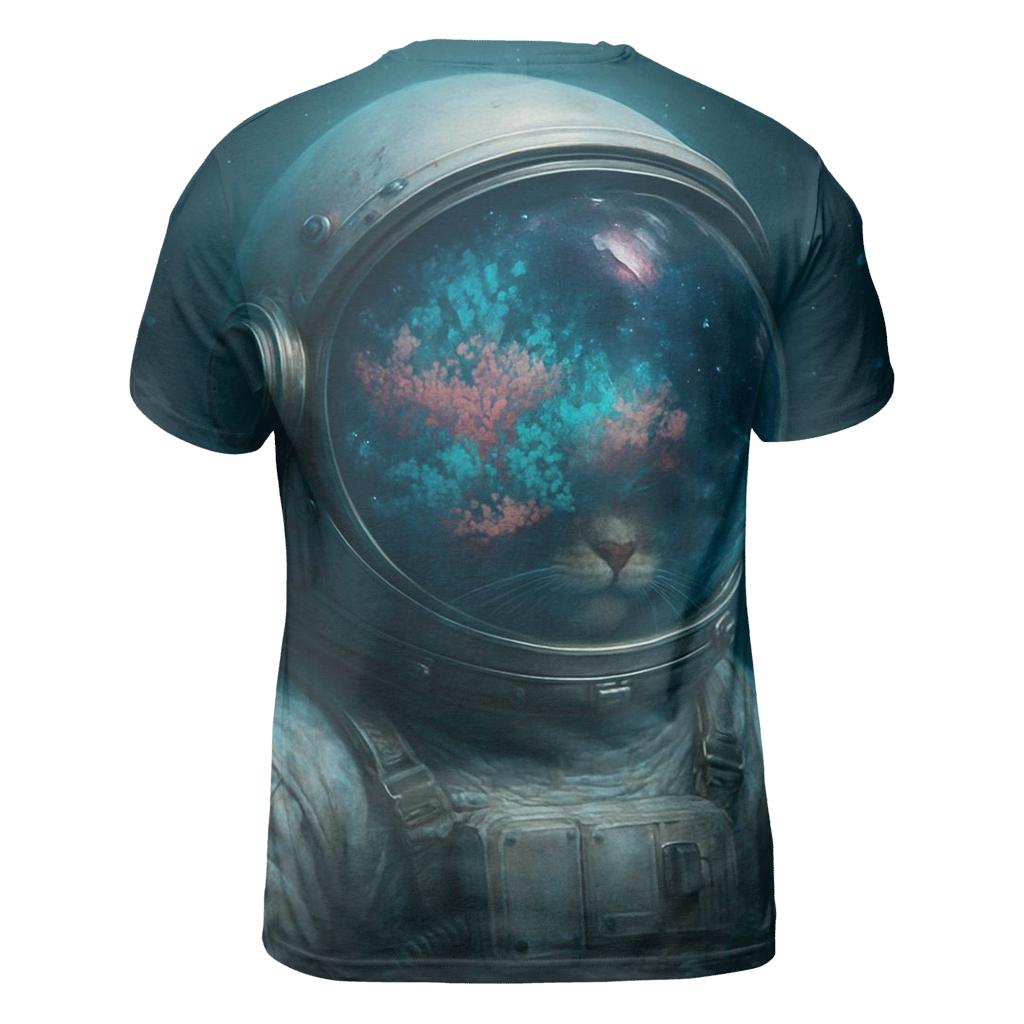 Coral Reef Astronaut Cat statement graphic shirts