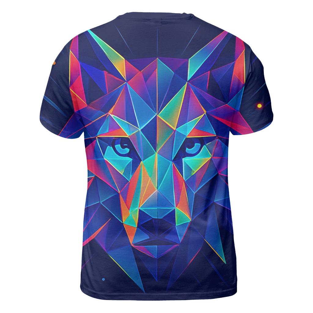 Prism Mirage Wolf Mask artistic all-over print tops
