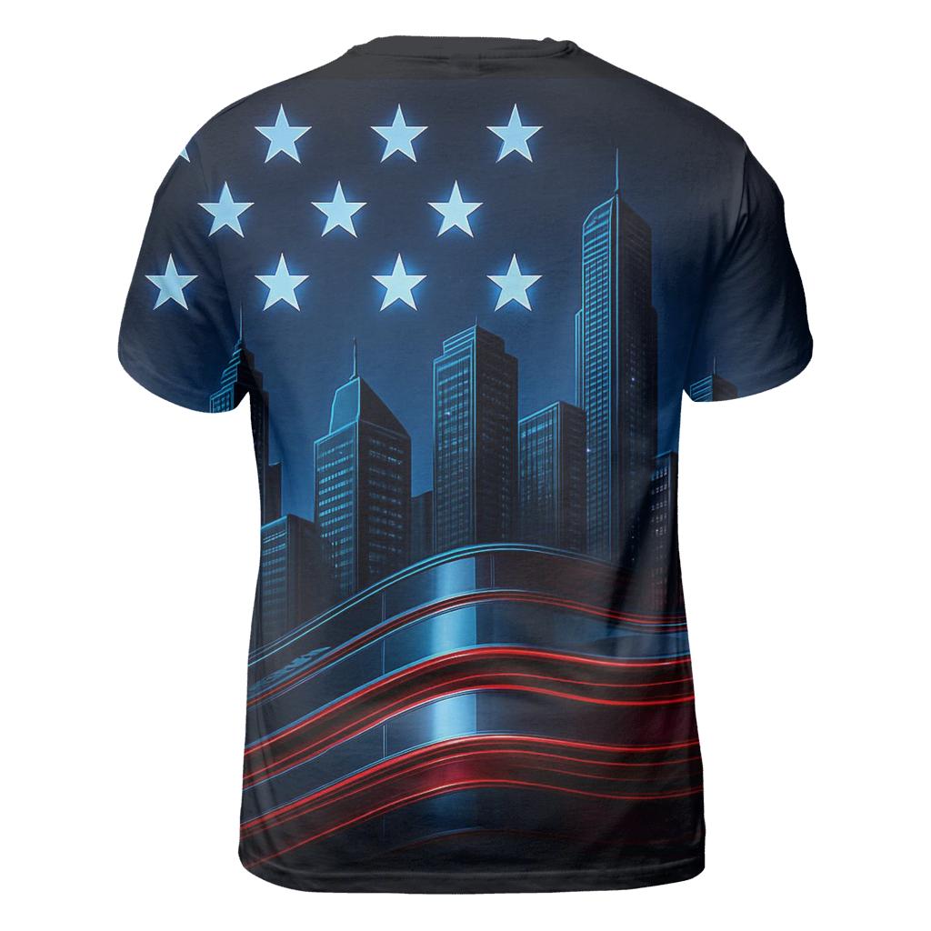 Chrome Skyline Flag Fusion trendy printed shirt styles