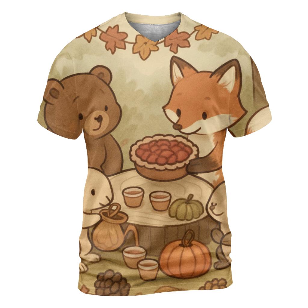 Woodland Harvest Banquet Circle designer pattern shirts
