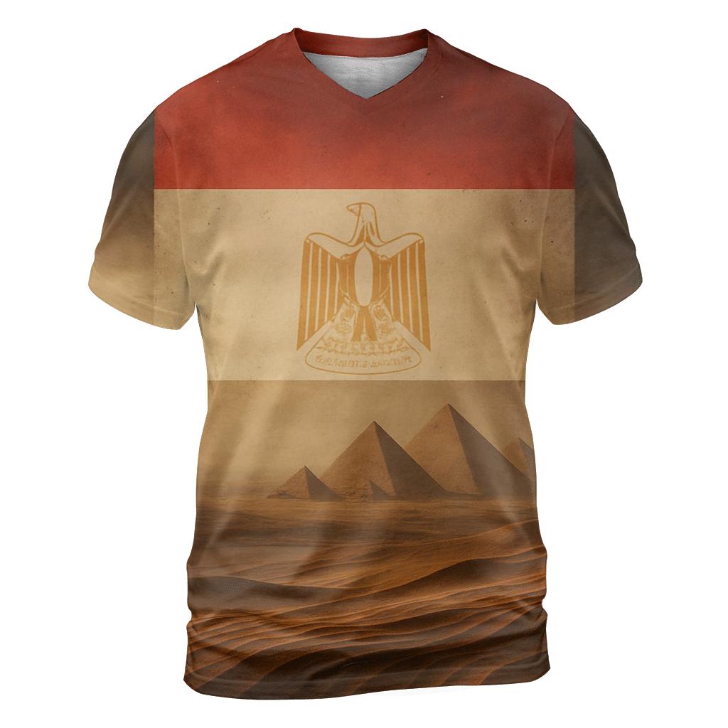 Double Exposure Pyramids Egypt statement graphic shirts