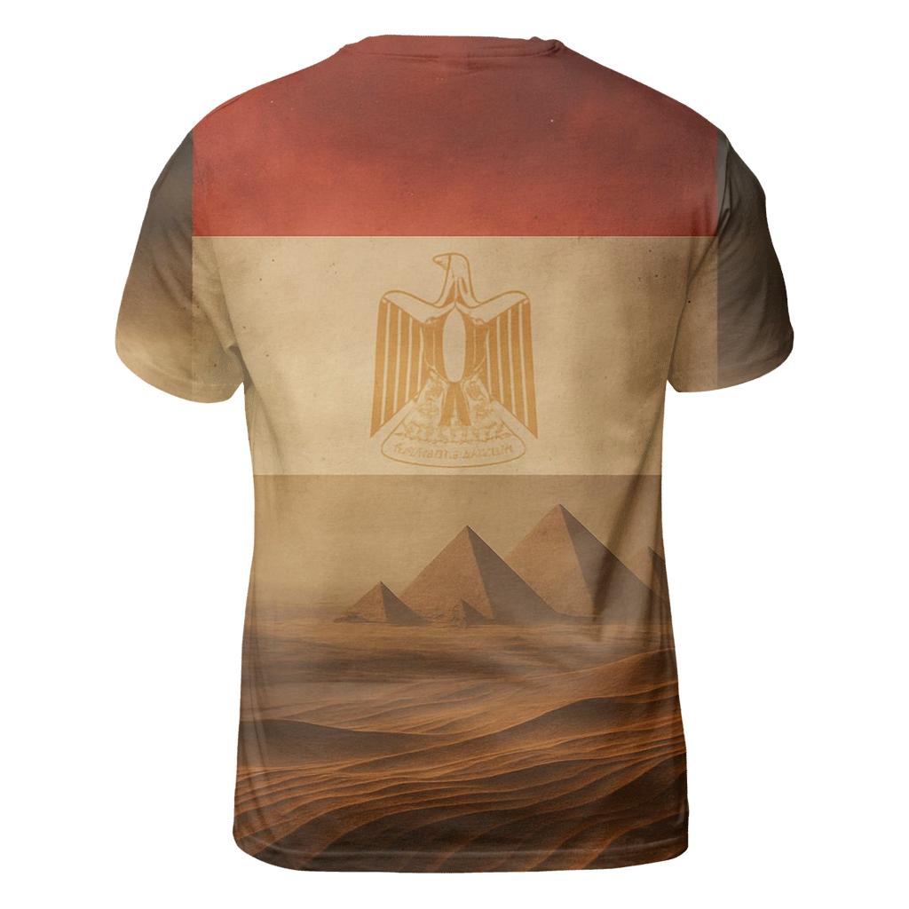 Double Exposure Pyramids Egypt statement graphic shirts
