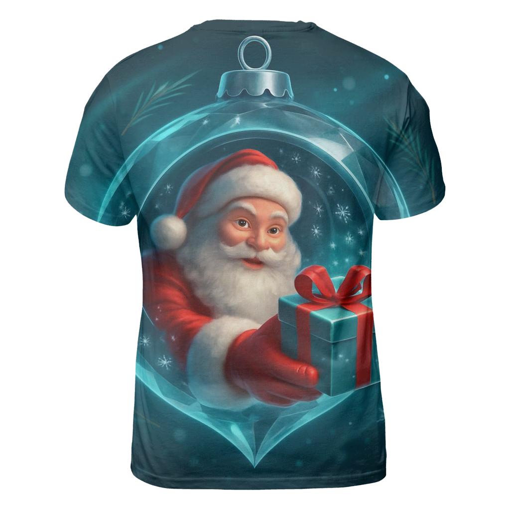 Crystal Ornament Portal Santa vibrant all-over design tees