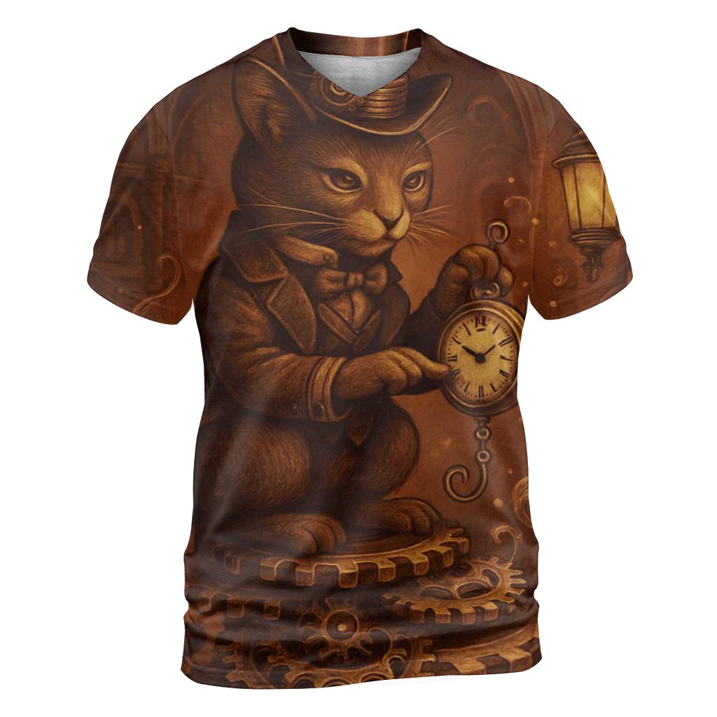 Clockwork Library Curator Cat custom all-over print shirts