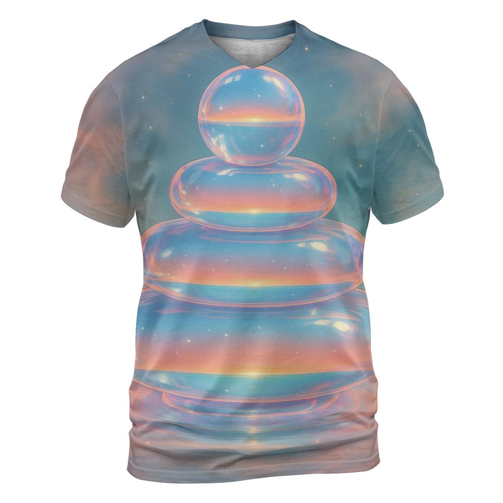 Coral Nebula Bubble Terrace trendy printed shirt styles