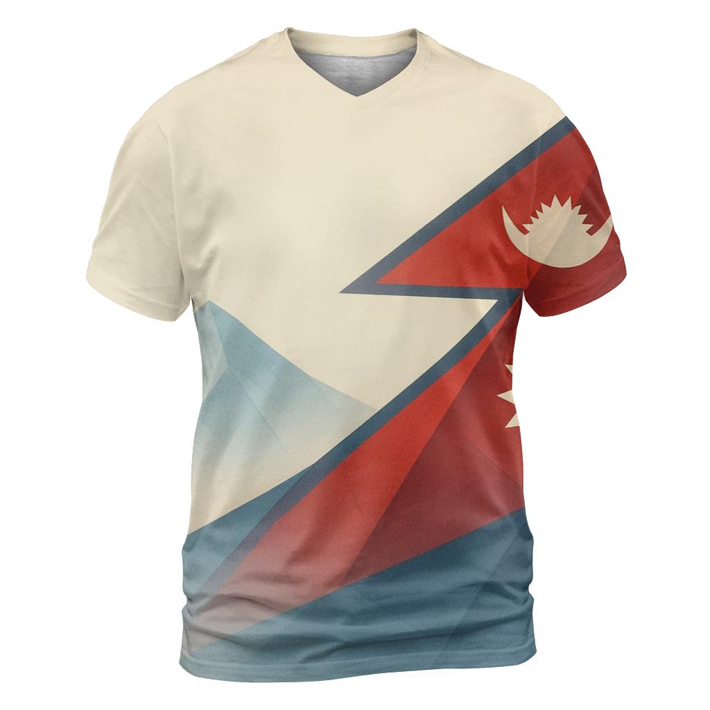 Geometric Peaks Nepal creative print fashion shirts