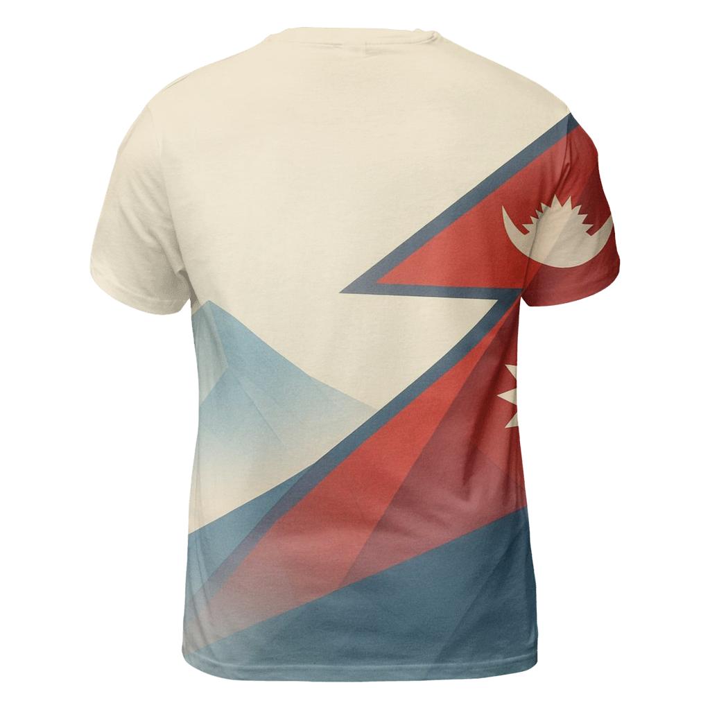 Geometric Peaks Nepal creative print fashion shirts