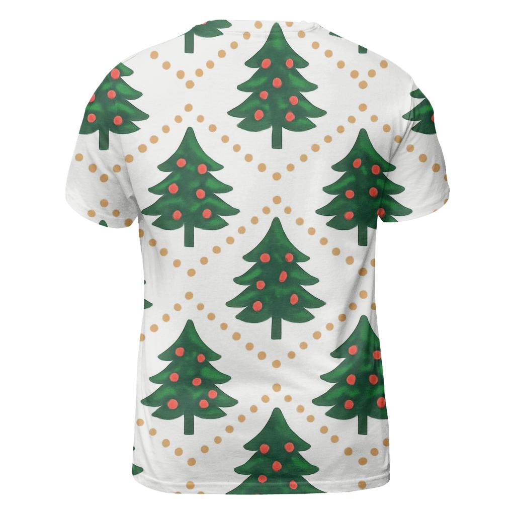 Christmas Tree Chevron Bands On White Background trendy printed shirt styles