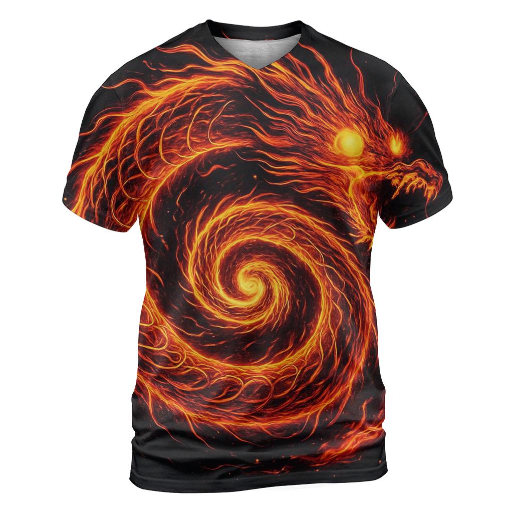 Solar Flare Dragon Spiral unique graphic print tees