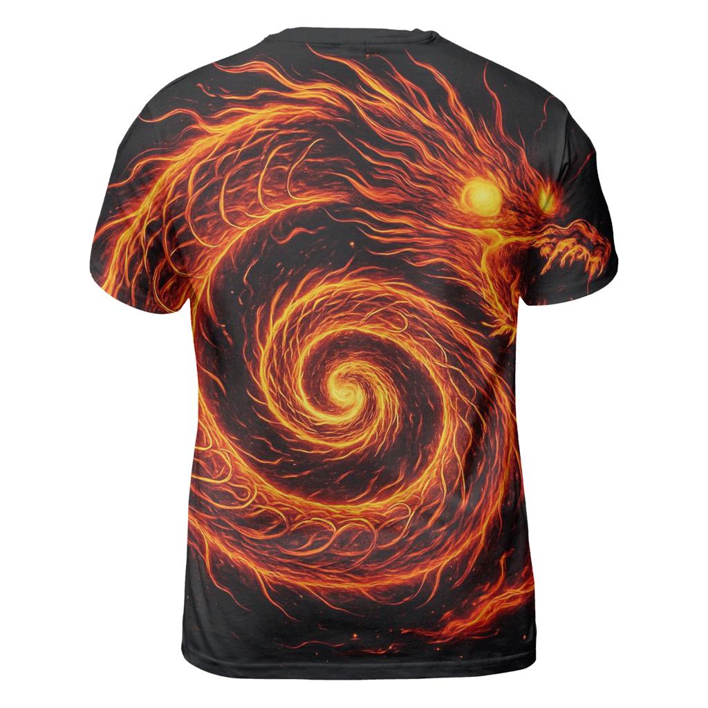 Solar Flare Dragon Spiral unique graphic print tees