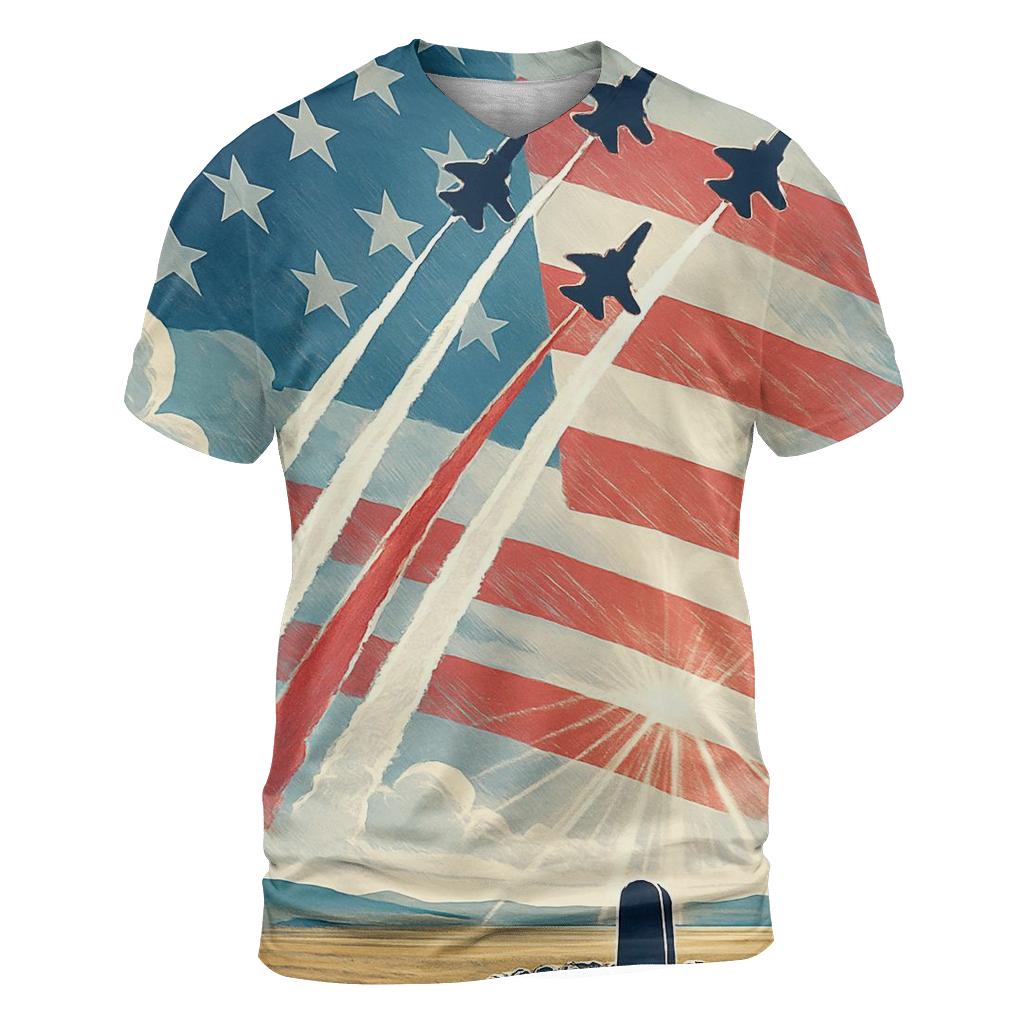 Wings Of Service Over Open Plains artistic all-over print tops