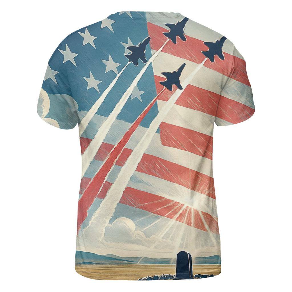 Wings Of Service Over Open Plains artistic all-over print tops