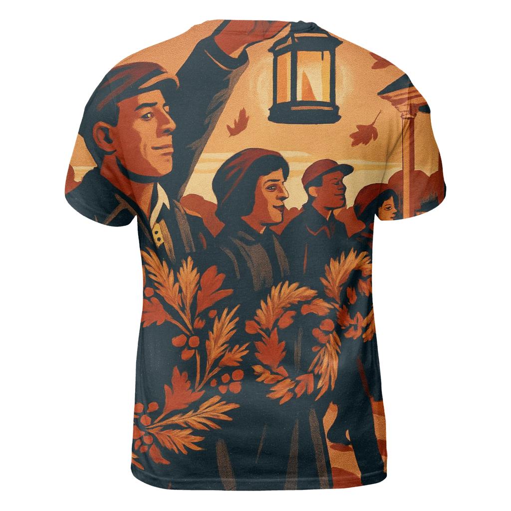 Harvest Wreath Lantern Parade trendy printed shirt styles