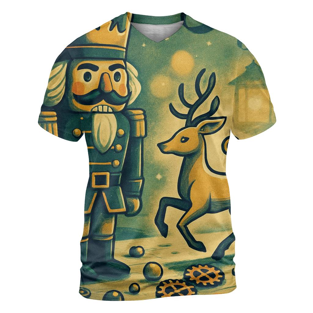 Nutcracker Toy Workshop With Clockwork Deer creative print fashion shirts