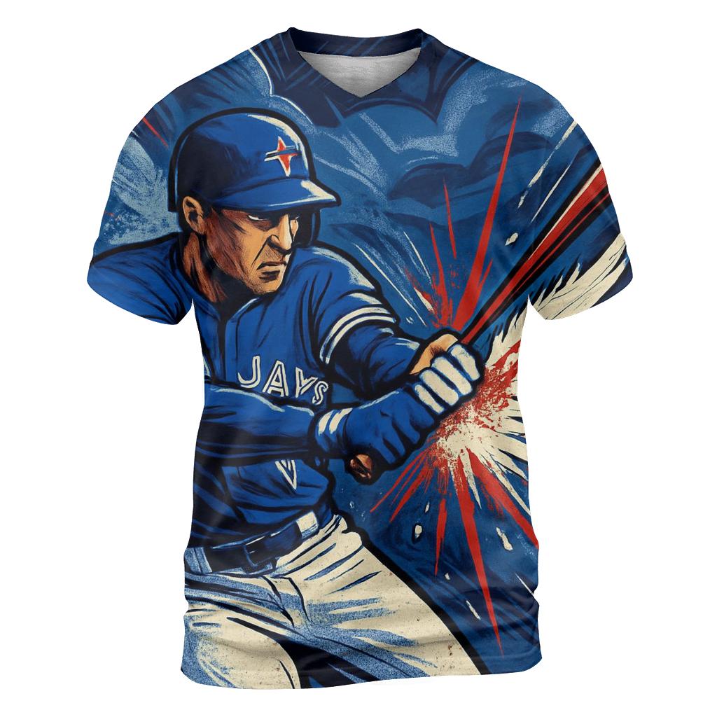 Sky Breaker Blue Jays Slugger statement graphic shirts
