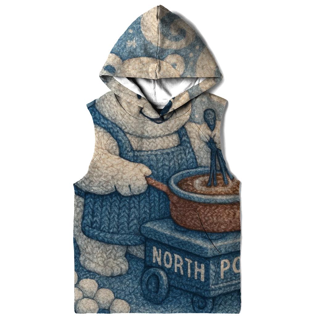 Polar Bear Barista At The North Pole Cocoa Cart pullover hoodies