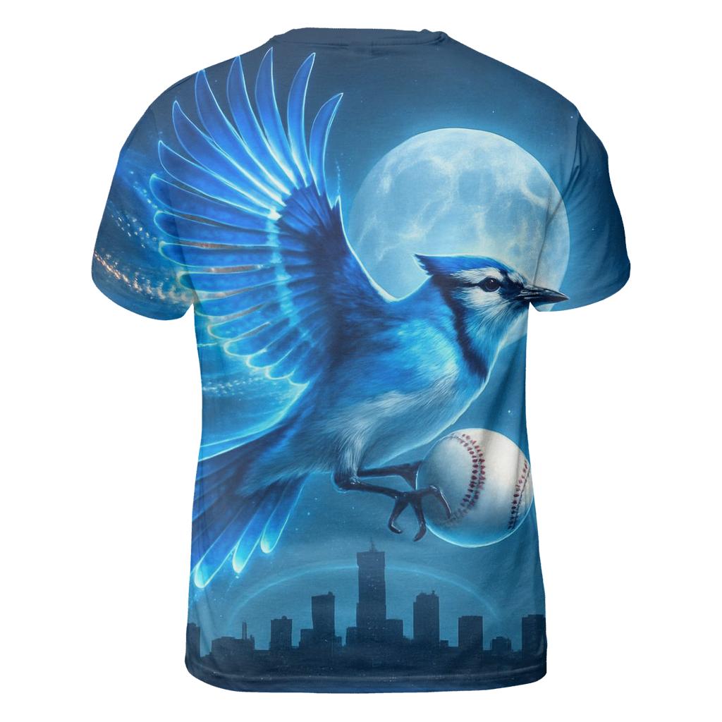 Blue Jays Night Flight Rally vibrant all-over design tees