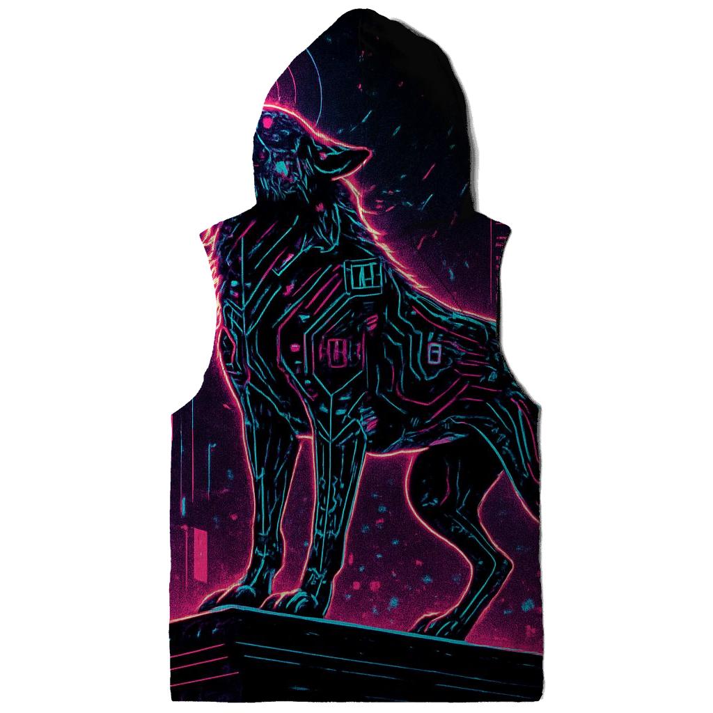 Neon Circuit Howl Wolf designer hoodies