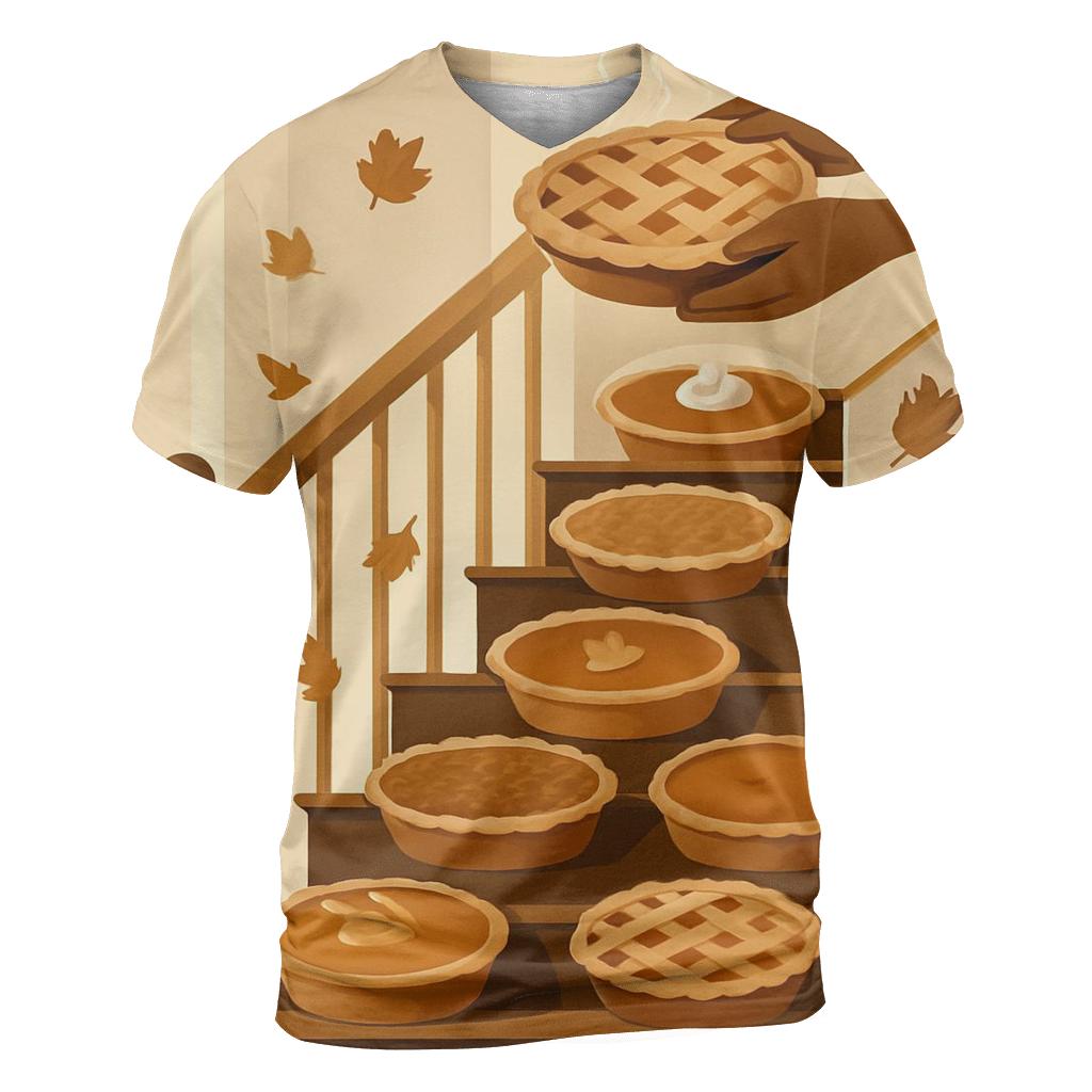 Thanksgiving Staircase Of Pies personalized full print shirts