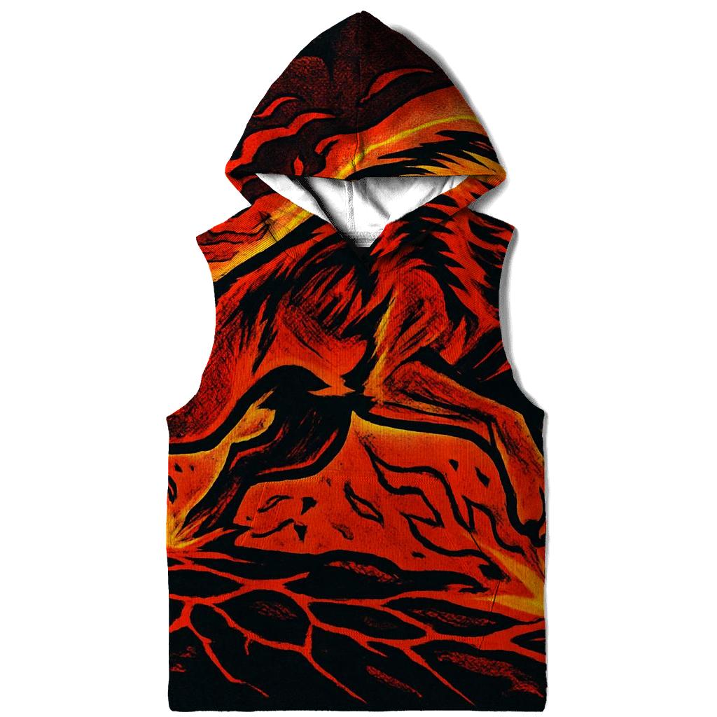 Volcanic Ember Runner Wolf zip-up hoodies