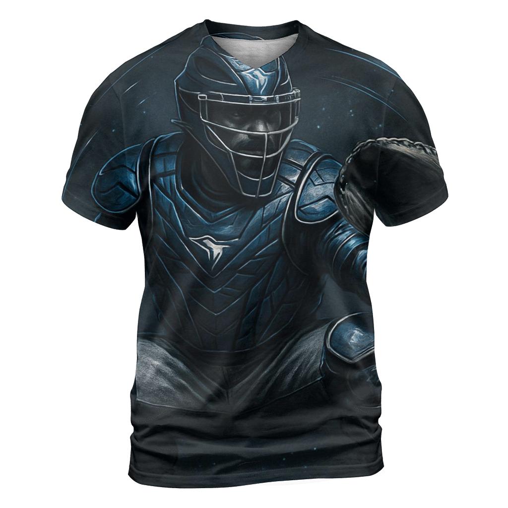 Steel Wing Blue Jays Catcher Guard artistic all-over print tops