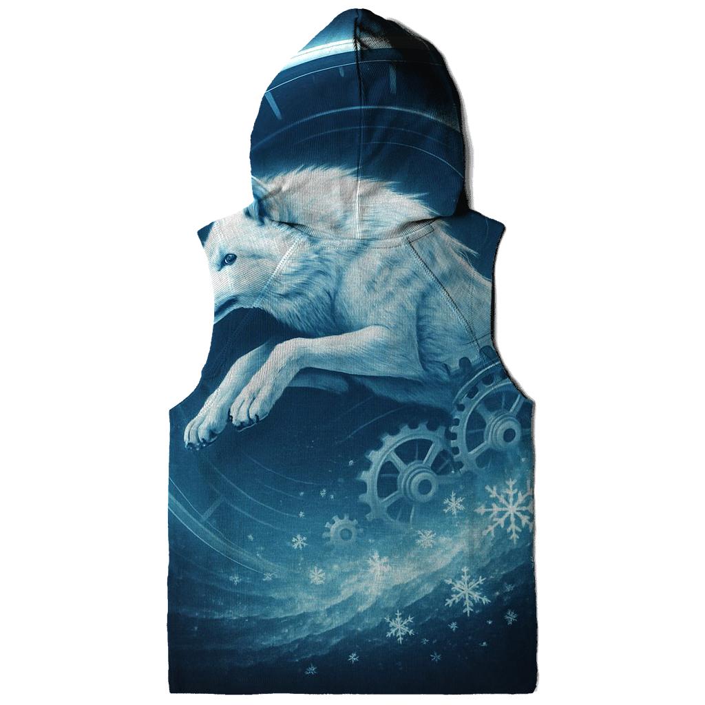 Chrono Spiral Arctic Wolf embroidered hoodies