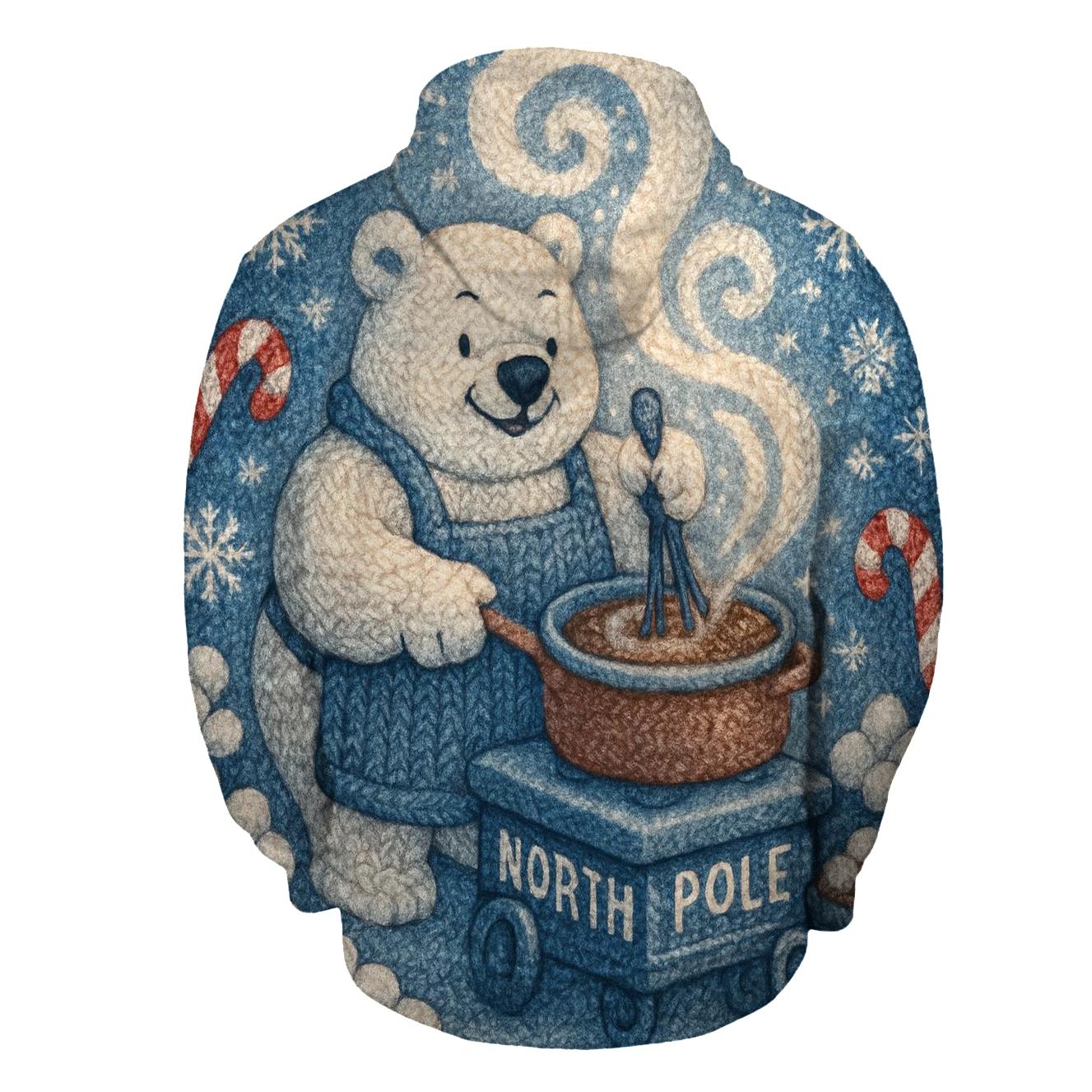 Polar Bear Barista At The North Pole Cocoa Cart designer hoodies