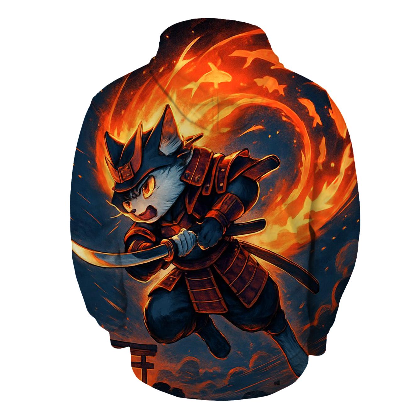 Koi Comet Samurai Cat hoodie styles